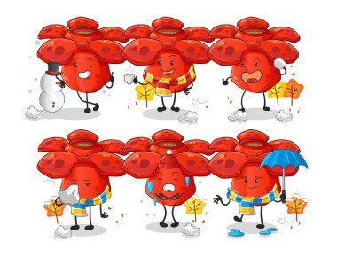 Soğuk hava karakter maskotu vektöründe Rafflesia arnoldii