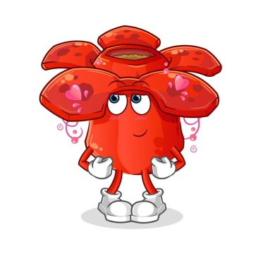 Rafflesia arnoldii utangaç vektör. çizgi film karakteri