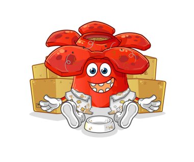 Rafflesia Arnoldii evsiz karakter. çizgi film maskotu vektörü