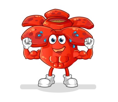 Rafflesia arnoldii kas karikatürü. çizgi film maskotu vektörü