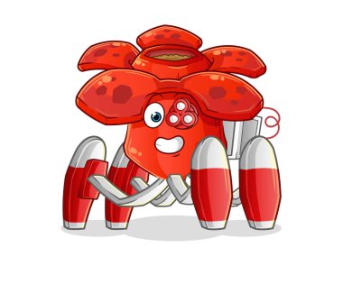 Rafflesia arnoldii geleceğin robot vektörü. çizgi film karakteri