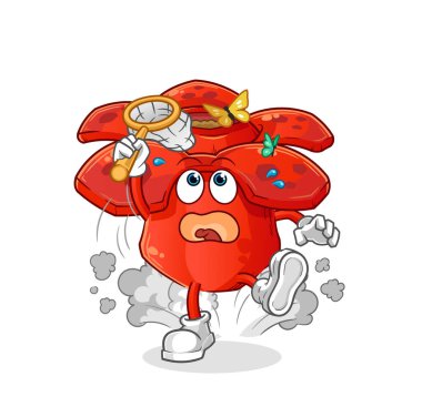 Rafflesia arnoldii kelebek resimlerini yakalar. karakter vektörü
