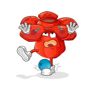 Rafflesia Arnoldii Hiten, bowling çizgi filmiyle. çizgi film maskotu vektörü