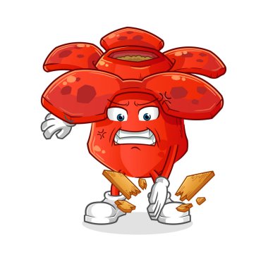 Rafflesia arnoldii karate maskotu. çizgi film vektörü