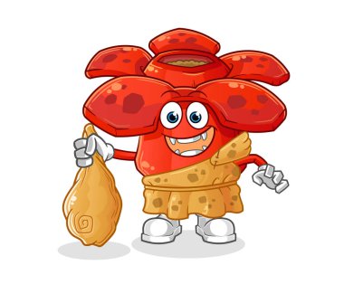 Rafflesia arnoldii antik karikatür. çizgi film maskotu vektörü