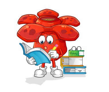 Rafflesia Arnoldii maskot eğitimi alıyor. çizgi film vektörü