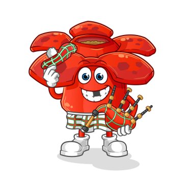 Rafflesia arnoldii İskoç gayda taşıyıcısı. çizgi film karakteri