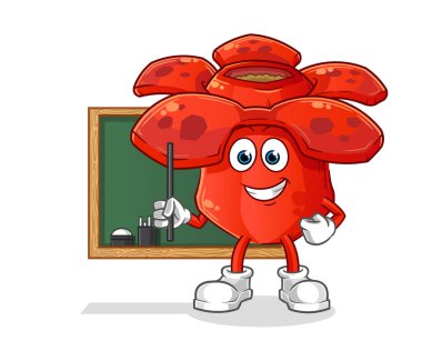 Rafflesia arnoldii öğretmen vektörü. çizgi film karakteri