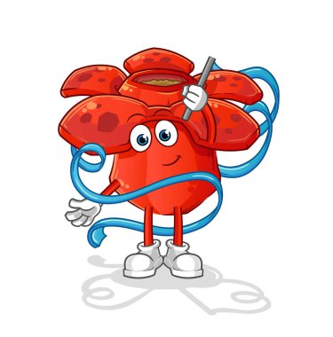 Rafflesia arnoldii Ritmik Jimnastik maskotu. çizgi film vektörü