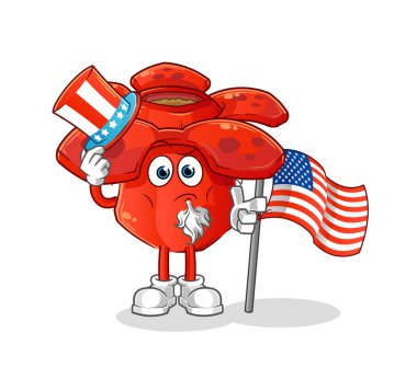 Rafflesia Arnoldii Sam Amca karakteri. çizgi film maskotu vektörü