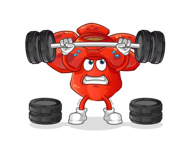 Rafflesia Arnoldii, halter karakterini kaldırıyor. çizgi film maskotu vektörü