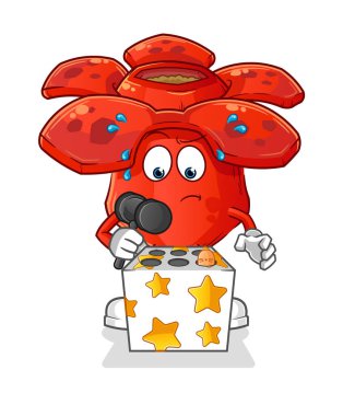 Rafflesia Arnoldii bir köstebek maskotunu öldürdü. çizgi film vektörü