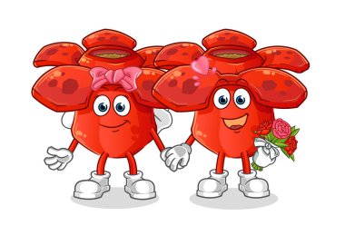 Rafflesia Arnoldii düğün karikatürü. çizgi film maskotu vektörü