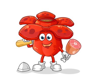 Rafflesia Arnoldii Kasap illüstrasyonu. karakter vektörü