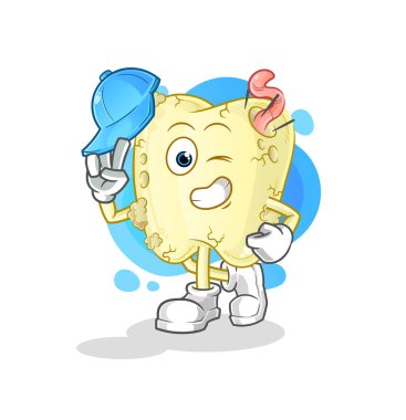 Diş çürüğü genç çocuk karakteri çizgi filmi