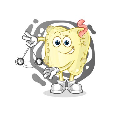 Diş çürüğü hipnotize edici çizgi film. çizgi film maskotu vektörü