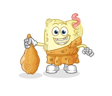 Diş çürüğü eski bir çizgi filmi çürütür. çizgi film maskotu vektörü