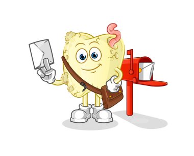 Diş çürüğü postacı vektörü. çizgi film karakteri