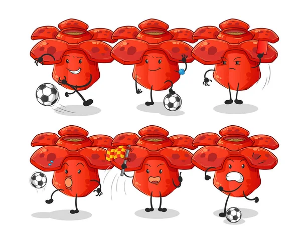 Rafflesia Arnoldii Football Group Character 약자이다 마스코트 — 스톡 벡터
