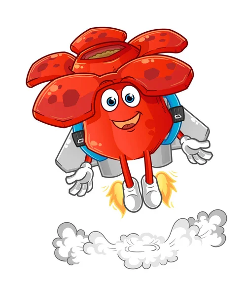 Rafflesia Arnoldii Jetpack Mascot 불리기도 — 스톡 벡터