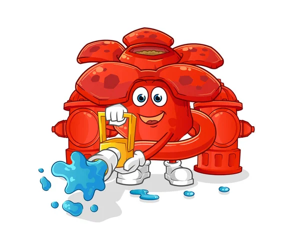 Rafflesia Arnoldii Firefighter Vector 캐릭터 — 스톡 벡터