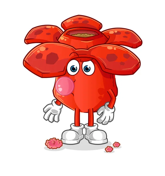 라플레시아 아르놀 Rafflesia Arnoldii 벡터씹기 캐릭터 — 스톡 벡터
