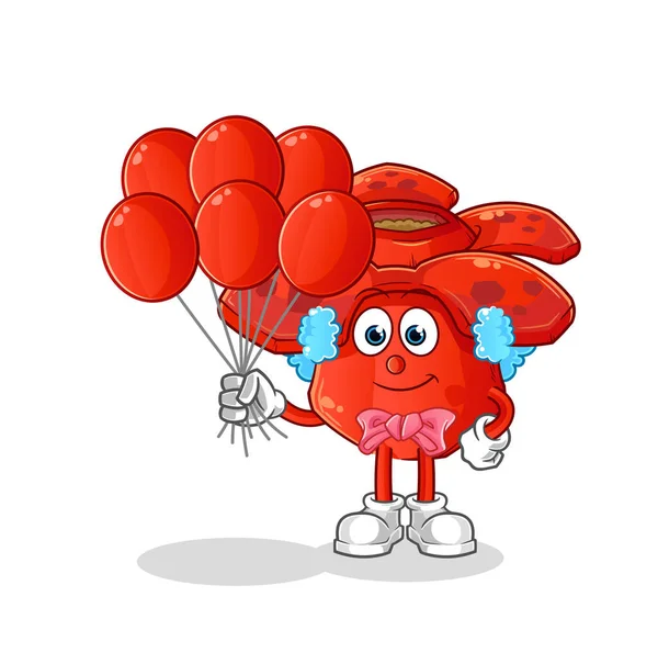 Rafflesia Arnoldii Clown Balloons Vector Cartoon Character — Stock Vector