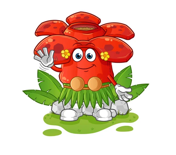 Rafflesia Arnoldii Hadendian Srowing Character 마스코트 — 스톡 벡터