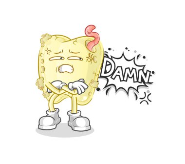 tooth decay very pissed off illustration. character vector