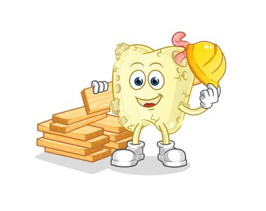 Diş çürütücü vektör. çizgi film karakteri