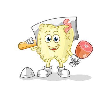 Diş çürüğü Kasap çizimi. karakter vektörü