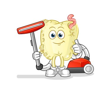 Diş çürüğü vakumla temizlenmiş. karakter vektörü