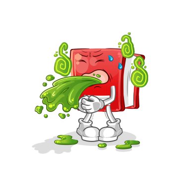 Çizgi film kustu. çizgi film maskotu vektörü