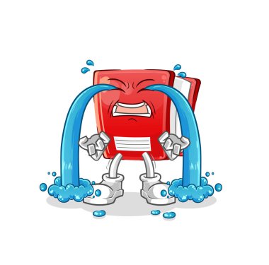 Kitap ağlama illüstrasyonu. karakter vektörü