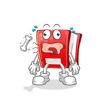 kitap geğirme maskotu. çizgi film vektörü