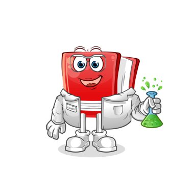 Bilim adamı karakteri. çizgi film maskotu vektörü