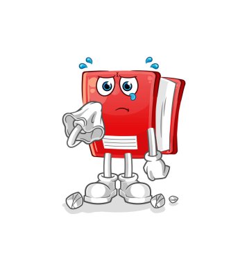 Kağıt mendille ağla. çizgi film maskotu vektörü