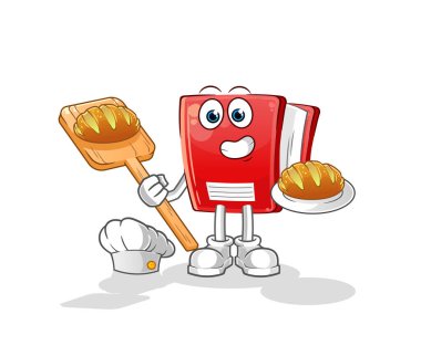 Ekmekli fırıncı. çizgi film maskotu vektörü