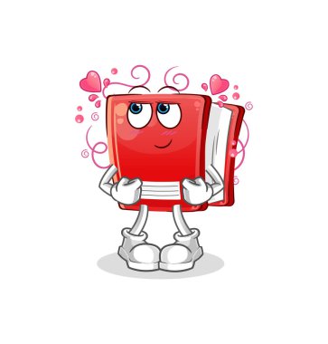 kitap utangaç vektör. çizgi film karakteri