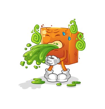 Brick çizgi film kustu. çizgi film maskotu vektörü