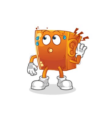 Tuğla dinleme vektörü. çizgi film karakteri