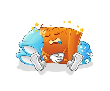 Brick uyku karakteri. çizgi film maskotu vektörü