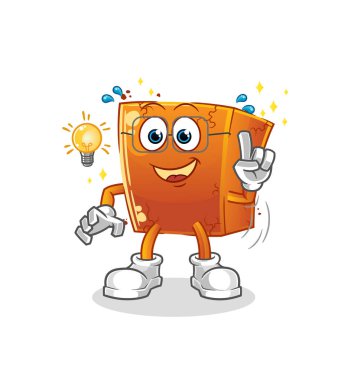 Brick 'in bir çizgi filmi var. maskot vektörü