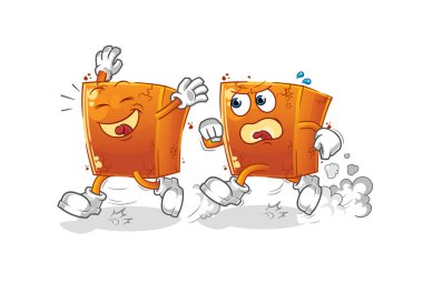 Brick, kovalamaca çizgi filmi. çizgi film maskotu vektörü