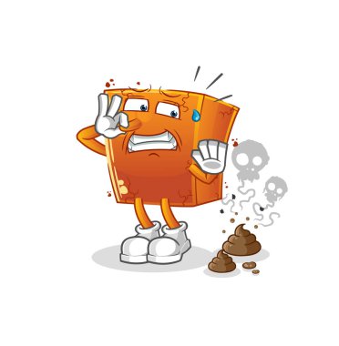 Kokuşmuş atık resimli tuğla. karakter vektörü