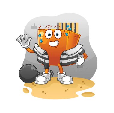 Tuğla suçlusu hapiste. çizgi film karakteri