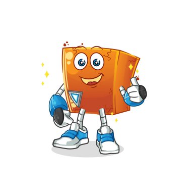 Tuğla robot karakter. çizgi film maskotu vektörü