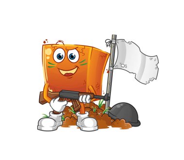 tuğla ordu karakteri. çizgi film maskotu vektörü