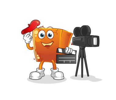 Tuğla direktör maskotu. çizgi film vektörü