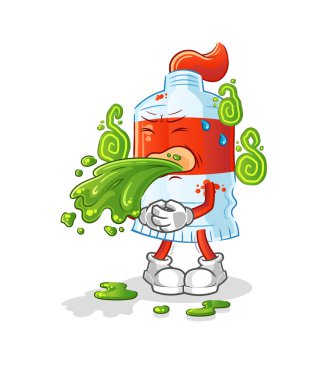 Suluboya tüp, çizgi film çıkar. çizgi film maskotu vektörü